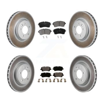Front Rear Coated Disc Brake Rotors And Ceramic Pads Kit For Land Rover Discovery Range KGT-103350