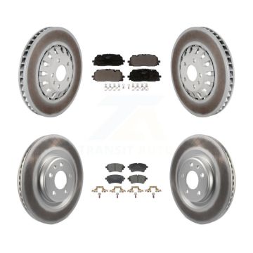 Front Rear Coated Disc Brake Rotors And Ceramic Pads Kit For Audi A6 Quattro A7 Sportback KGT-103354