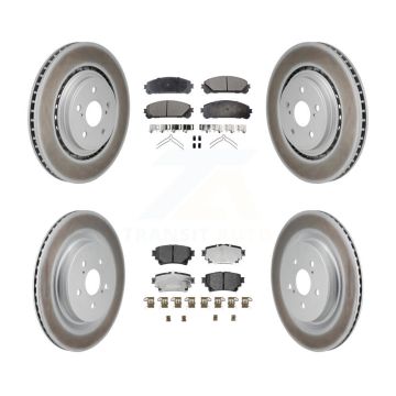 Front Rear Coated Disc Brake Rotors And Ceramic Pads Kit For 2020-2022 Toyota Highlander KGT-103363