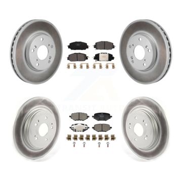 Front Rear Coated Disc Brake Rotors And Ceramic Pads Kit For 2017-2021 Honda Clarity KGT-103366