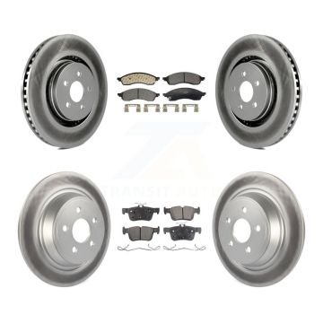 Front Rear Coated Disc Brake Rotors And Ceramic Pads Kit For Lincoln Nautilus KGT-103367