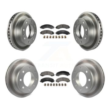 Front Rear Coated Disc Brake Rotors Ceramic Pad Kit For GMC Savana 2500 Chevrolet Express KGT-103375