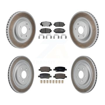 Front Rear Coated Disc Brake Rotors And Ceramic Pads Kit For Hyundai Santa Fe Kia Sorento KGT-103381