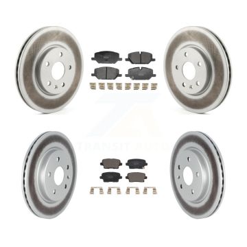 Front Rear Coated Disc Brake Rotors And Ceramic Pads Kit For Buick Envision Cadillac XT4 KGT-103391