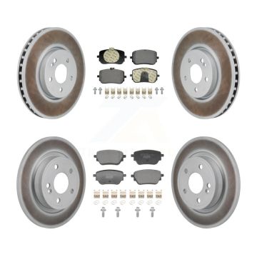 Front Rear Coated Disc Brake Rotors And Ceramic Pads Kit For Mercedes-Benz A220 CLA250 KGT-103394
