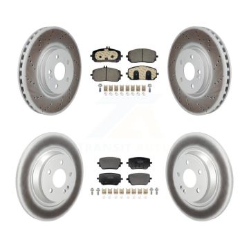 Front Rear Coated Disc Brake Rotor & Ceramic Pad Kit For Mercedes-Benz GLB250 EQB 350 300 KGT-103396