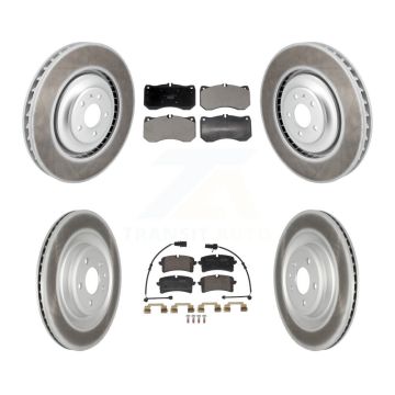 Front Rear Coated Disc Brake Rotors And Ceramic Pads Kit For Audi S8 S7 KGT-103399
