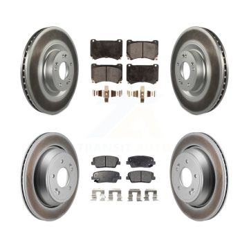 Front Rear Coated Disc Brake Rotors And Ceramic Pads Kit For 2011 Hyundai Equus KGT-103400