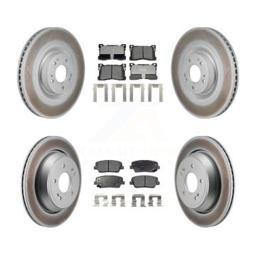 Front Rear Coated Disc Brake Rotors And Ceramic Pads Kit For Hyundai Equus Kia K900 KGT-103401