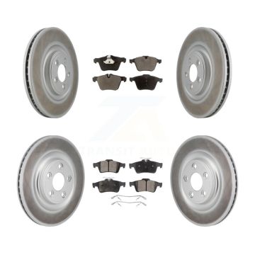Front Rear Coat Brake Rotors Ceramic Pad Kit For 2016 Jaguar XJ With Manual Parking KGT-103406