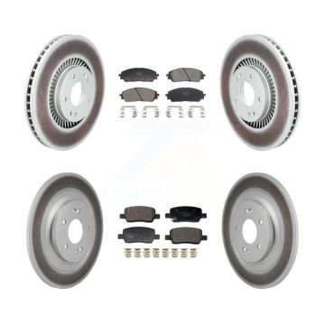 Front Rear Coated Disc Brake Rotors And Ceramic Pads Kit For 2022-2023 Kia Carnival KGT-103416