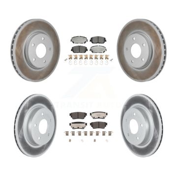 Front Rear Coated Disc Brake Rotors And Ceramic Pads Kit For Nissan Rogue KGT-103417