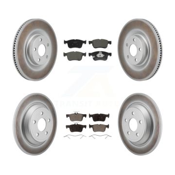 Front Rear Coated Disc Brake Rotors And Ceramic Pads Kit For 2022-2023 Ford Maverick KGT-103420