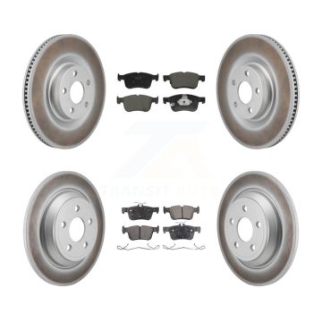 Front Rear Coated Disc Brake Rotors And Ceramic Pads Kit For 2022-2023 Ford Maverick KGT-103421
