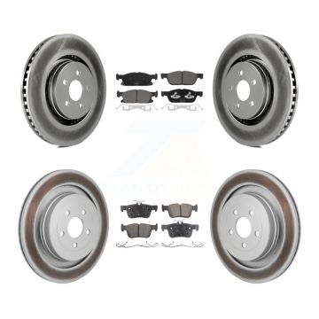 Front Rear Coat Brake Rotors Ceramic Pad Kit For Lincoln Nautilus With Vented KGT-103427