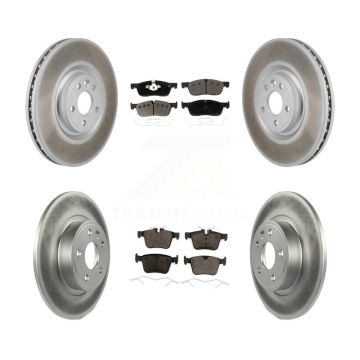 Front Rear Coated Disc Brake Rotors And Ceramic Pads Kit For 2018 Jaguar E-Pace Base KGT-103432