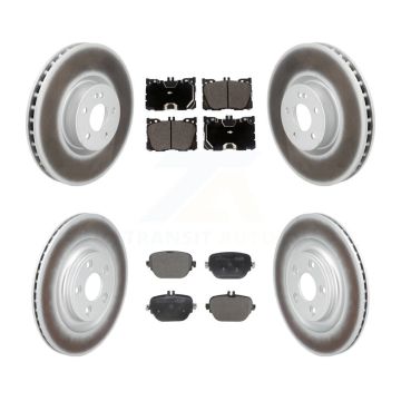 Front Rear Coated Brake Rotors Ceramic Pad Kit For Mercedes-Benz E400 E450 E43 AMG CLS450 KGT-103433