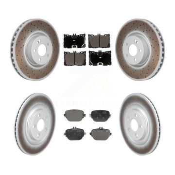 Front Rear Coated Brake Rotors Ceramic Pad Kit For Mercedes-Benz E400 E450 E43 AMG CLS450 KGT-103434