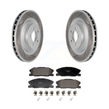 Front Coat Brake Rotors Ceramic Pad Kit For Dodge Charger With 370mm Diameter Rotor KGT-103438