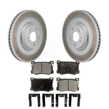 Front Coated Disc Brake Rotors And Ceramic Pads Kit For Hyundai Genesis G80 5.0L KGT-103473