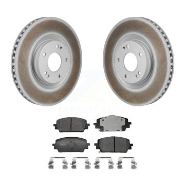 Front Coated Disc Brake Rotors And Ceramic Pads Kit For Hyundai Santa Fe Kia Sorento Cruz KGT-103475
