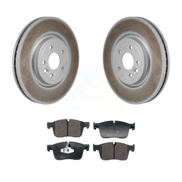 Front Coated Disc Brake Rotors And Ceramic Pads Kit For Jaguar XF KGT-103486