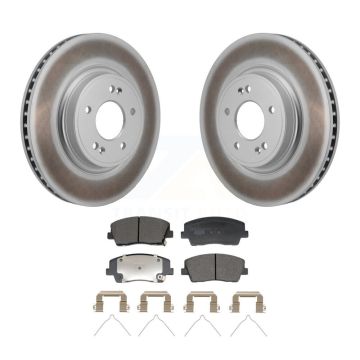 Front Coated Disc Brake Rotors And Ceramic Pads Kit For Genesis G70 Kia Stinger KGT-103499