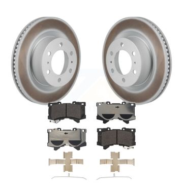 Front Coated Disc Brake Rotors And Ceramic Pads Kit For Toyota Tundra Sequoia Lexus LX600 KGT-103501