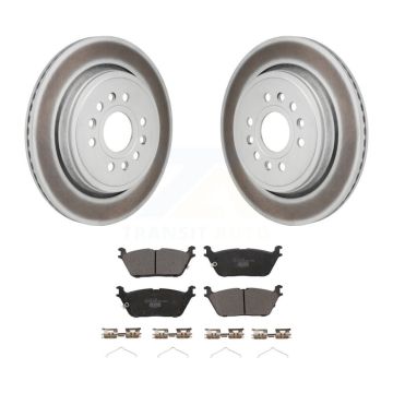 Rear Coated Disc Brake Rotors And Ceramic Pads Kit For Ram 1500 Jeep Wagoneer Grand L KGT-103521