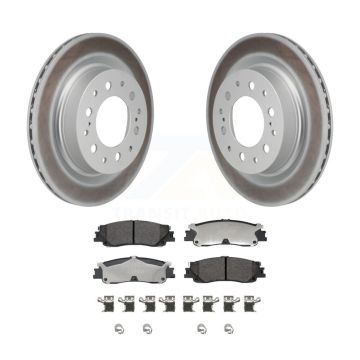 Rear Coated Disc Brake Rotors And Ceramic Pads Kit For Toyota Tundra Sequoia Lexus LX600 KGT-103524