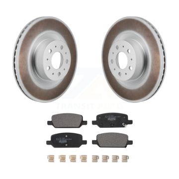 Rear Coated Brake Rotors Ceramic Pad Kit For 2020-2022 Tesla Y With Gray Painted Calipers KGT-103531