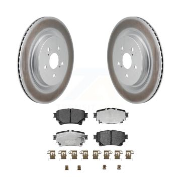 Rear Coated Brake Rotor & Ceramic Pad Kit For Toyota Highlander Lexus RX350 RX350h RX500h KGT-103543