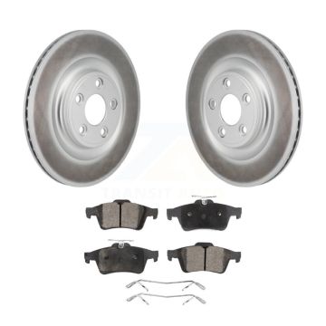 Rear Coated Disc Brake Rotor Ceramic Pad Kit For 2016 Jaguar XJ With Manual Parking KGT-103558