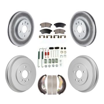 Front Rear Coated Disc Brake Rotors Ceramic Pads And Drum Kit (7Pc) For Chevrolet Sonic KGT-103581