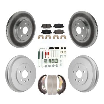 Front Rear Coated Disc Brake Rotors Ceramic Pads And Drum Kit (7Pc) For Chevrolet Trax KGT-103584