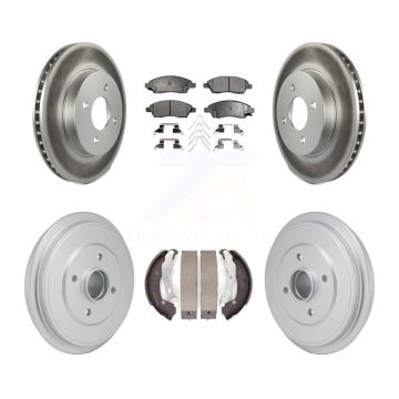 Front Rear Coated Disc Brake Rotors Ceramic Pads And Drum Kit For Nissan Micra Versa Note KGT-103588