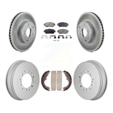 Front Rear Coat Brake Rotor Ceramic Pad Drum Kit For 2015 Toyota Tacoma With 5 Lug Wheels KGT-103590