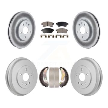Front Rear Coated Disc Brake Rotors Ceramic Pads And Drum Kit For Chevrolet Sonic KGT-103591