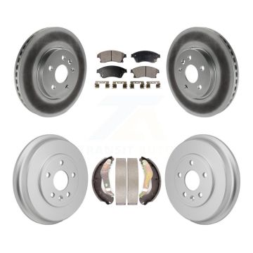 Front Rear Coated Disc Brake Rotors Ceramic Pad Drum Kit For 2013-2014 Chevrolet Sonic RS KGT-103592