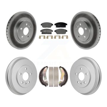 Front Rear Coated Disc Brake Rotors Ceramic Pad And Drum Kit For 2013-2017 Chevrolet Trax KGT-103593