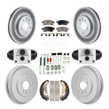 Front Rear Coated Disc Brake Rotors Ceramic Pads And Drum Kit (9Pc) For Chevrolet Sonic KGT-103608