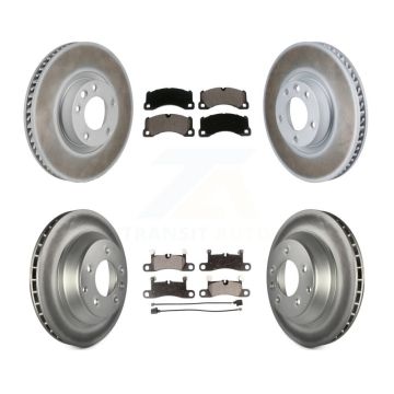 Front Rear Coat Brake Rotors Ceramic Pad Kit (6Pc) For Volkswagen Touareg Porsche Cayenne KGT-103610