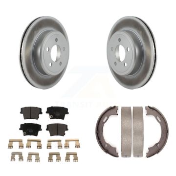 Rear Disc Coated Rotors Ceramic Pads And Parking Shoes Kit For Dodge Chrysler 300 Charger KGT-103630