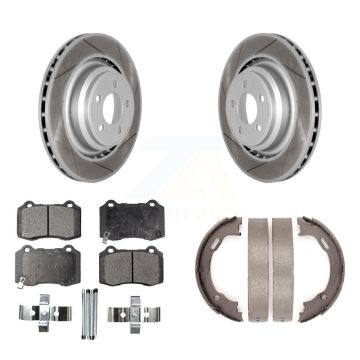 Rear Disc Coated Rotors Ceramic Pads And Parking Shoes Kit For Dodge Charger Chrysler 300 KGT-103633