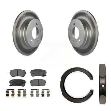 Rear Disc Coated Rotors Ceramic Pads And Parking Shoes Kit For Hyundai Tucson Sonata Kia KGT-103644