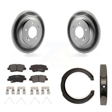 Rear Disc Coated Rotors Ceramic Pads And Parking Brake Shoes Kit For Kia Optima KGT-103648