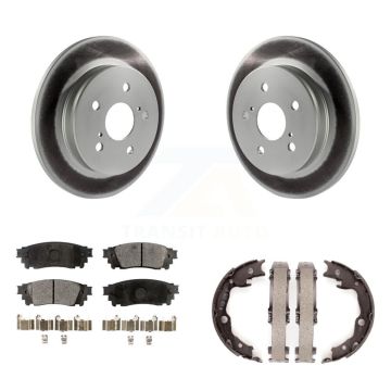 Rear Disc Coated Rotors Ceramic Pads And Parking Brake Shoes Kit For Toyota Camry RAV4 KGT-103653
