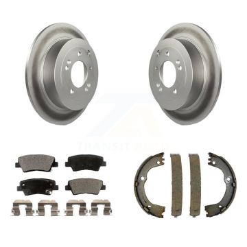 Rear Disc Coated Rotors Ceramic Pads & Parking Shoes Kit For Hyundai Tucson Kia Sportage KGT-103656