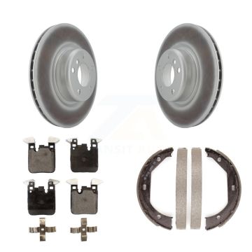 Rear Disc Coated Rotors Ceramic Pads And Parking Shoes Kit For BMW 328i 320i xDrive 428i KGT-103662