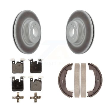 Rear Disc Coated Rotors Ceramic Pads Parking Shoes Kit For BMW 230i xDrive 228i 328i 428i KGT-103664